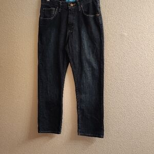Lee Boys Size 14 Husky Deep Indigo Straight Jeans B44